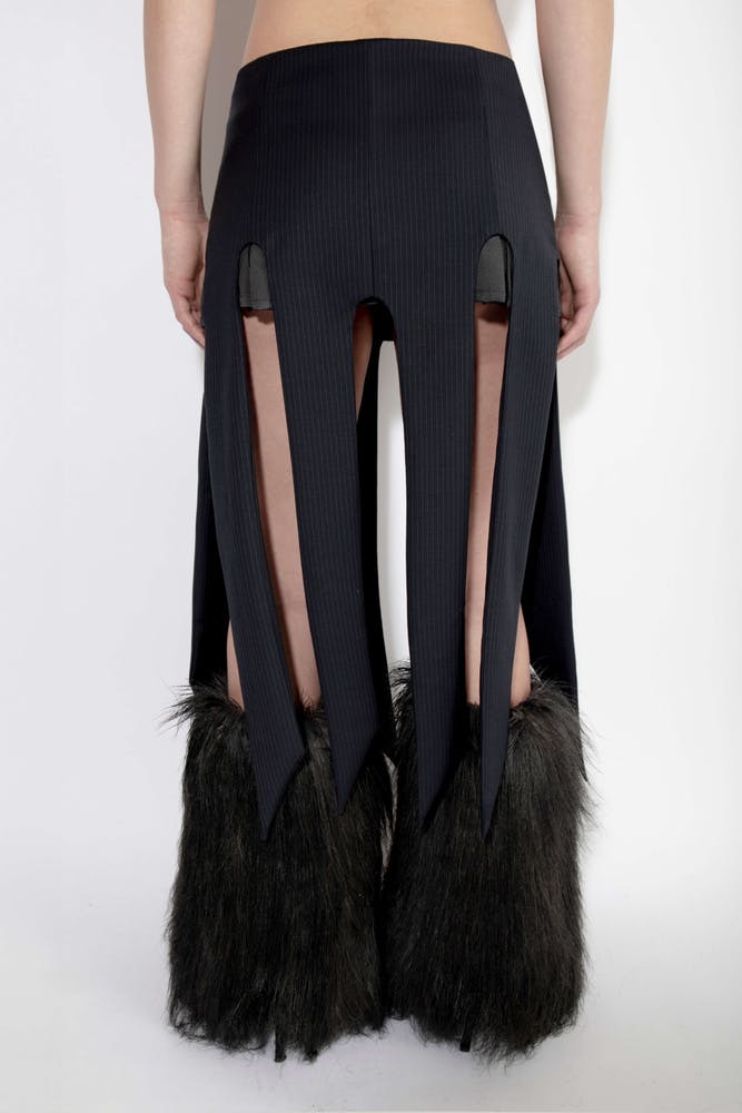 Panelly skirt long black pinstripe