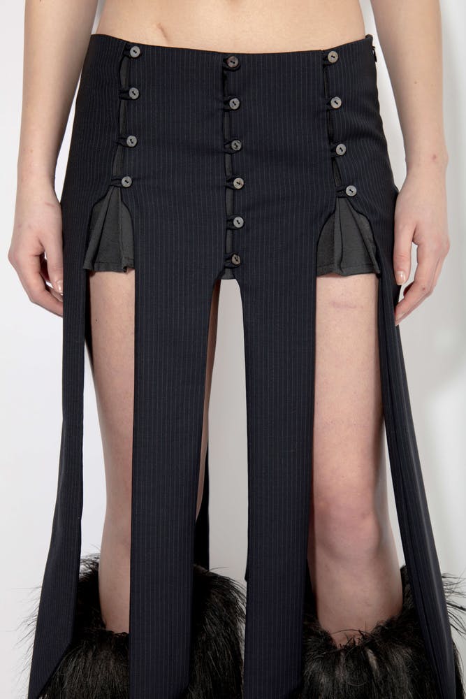Panelly skirt long black pinstripe