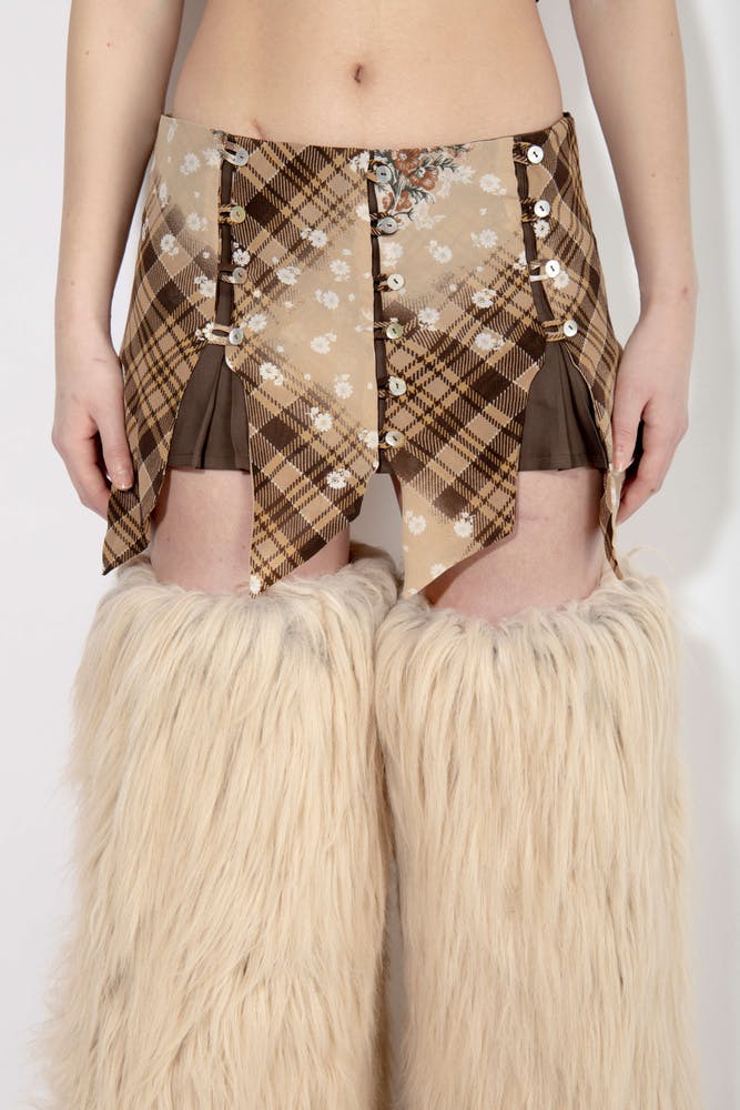 Panelly skirt short brown