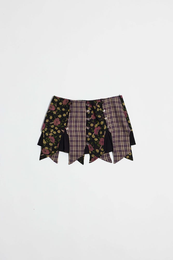 Panelly skirt short purple checks