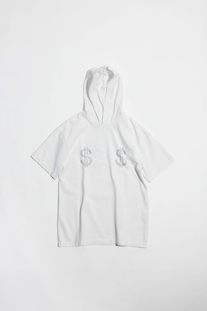 Hooded t-shirt $ $ ivory