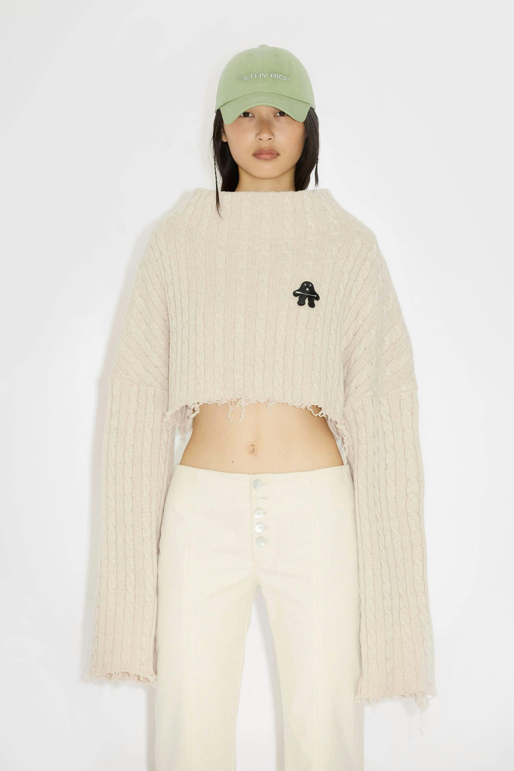 Cropped wool sweater