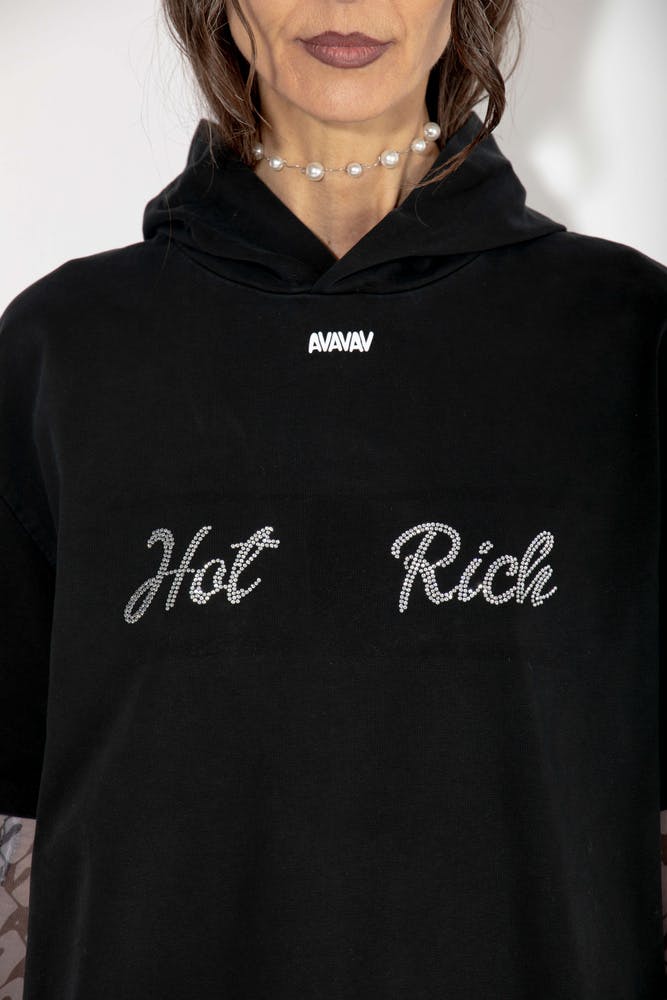 Hooded t-shirt hot rich black